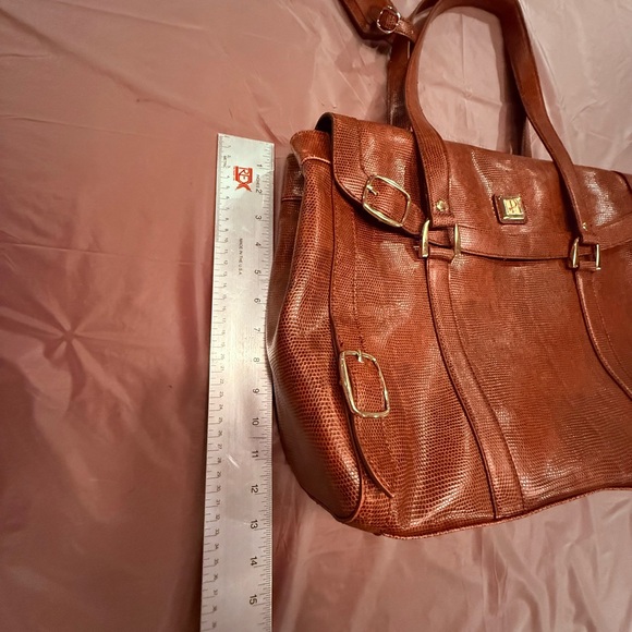DVF Brown Leather Tote/Laptop Bag w/ Gold Hardware MSRP $428 - Picture 11 of 15